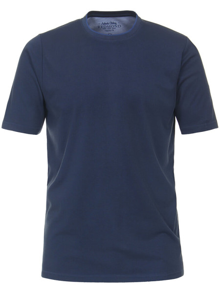 Redmond T-Shirt REGULAR FIT JERSEY dunkelblau mit Rundhals Kragen in klassischer Schnittform