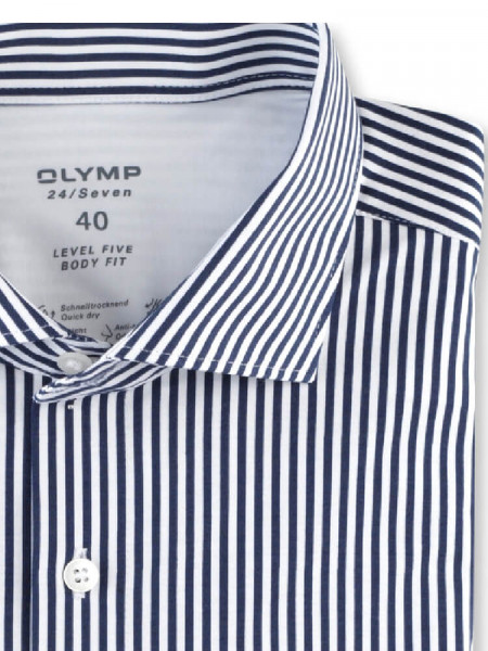 OLYMP Slim Fit Hemd Marine Kent Jersey