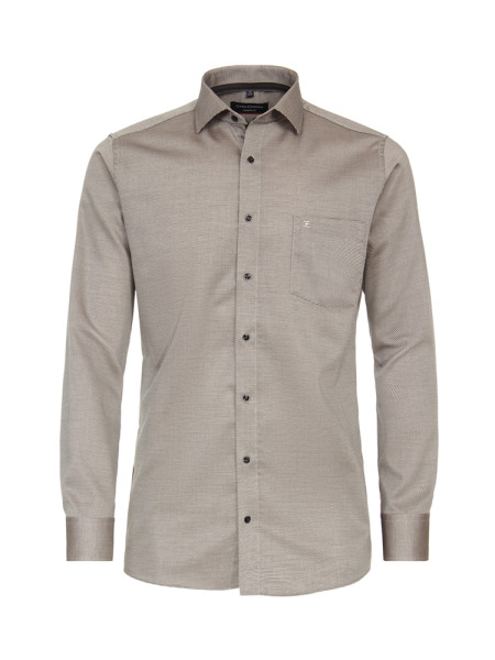 Chemise CASAMODA MODERN FIT UNI POPELINE beige avec col Kent en coupe moderne