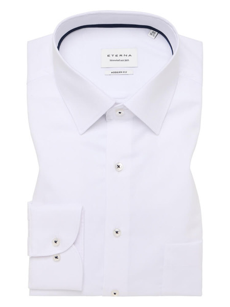 Eterna Hemd MODERN FIT NATTÉ weiss mit Kent Kragen in moderner Schnittform