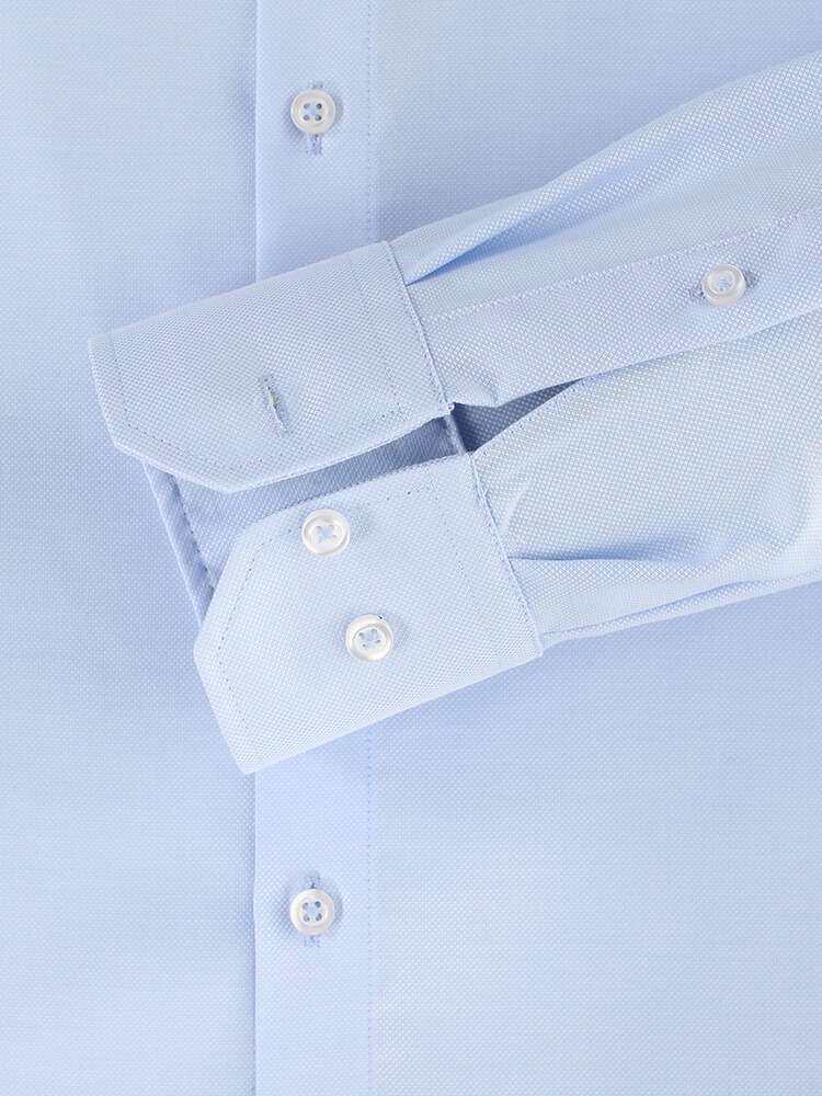 Chemise Homme Venti En Popeline De Coton - Bleu Clair - Taille 40 - Coupe Ajustée Moderne - Infroissable