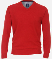 Redmond Pullover REGULAR FIT STRICK rot mit V-Ausschnitt Kragen in klassischer Schnittform