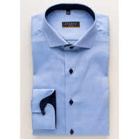 Camicia Eterna SLIM FIT BELLE OXFORD blu medio con Spaccato  collar in taglio stretto