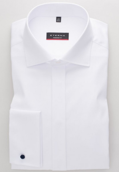 Camicia Eterna MODERN FIT TWILL bianco con Kent classico collar in taglio moderno