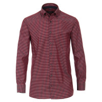 Camicia CASAMODA COMFORT FIT UNI POPELINE rosso con Button Down collar in taglio classico