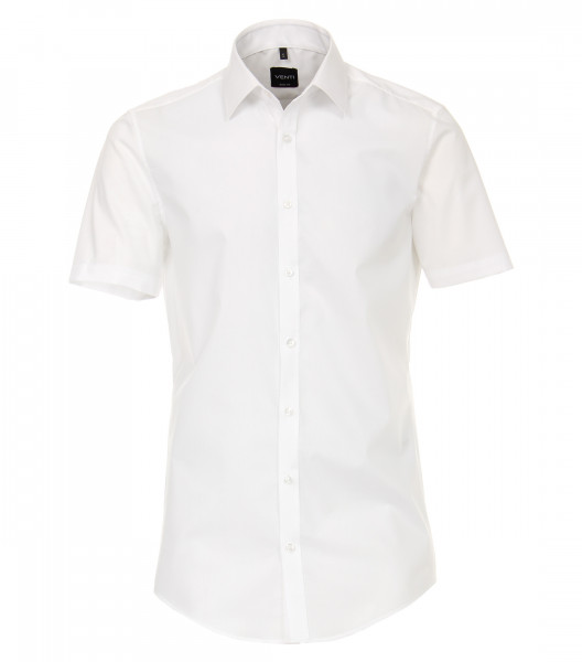 Camicia Venti BODY FIT UNI POPELINE bianco con Kent collar in taglio stretto