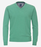 Redmond Pullover REGULAR FIT STRICK grün mit V-Ausschnitt Kragen in klassischer Schnittform
