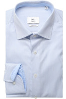 Camicia Eterna MODERN FIT TWILL azzurro con Kent classico collar in taglio moderno