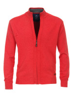 Redmond Strickjacke REGULAR FIT MELANGE rot mit Stehkragen Kragen in klassischer Schnittform
