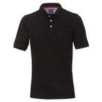Redmond Poloshirt schwarz in klassischer Schnittform