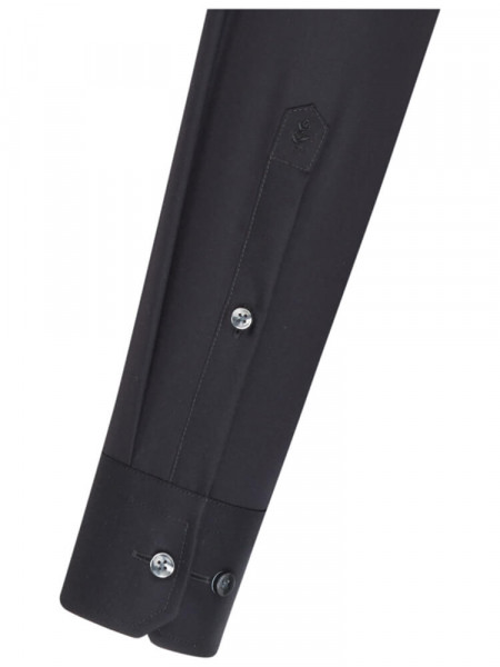 SEIDENSTICKER Tailored Fit Hemd Schwarz Business Kent Popeline - Ansicht 1