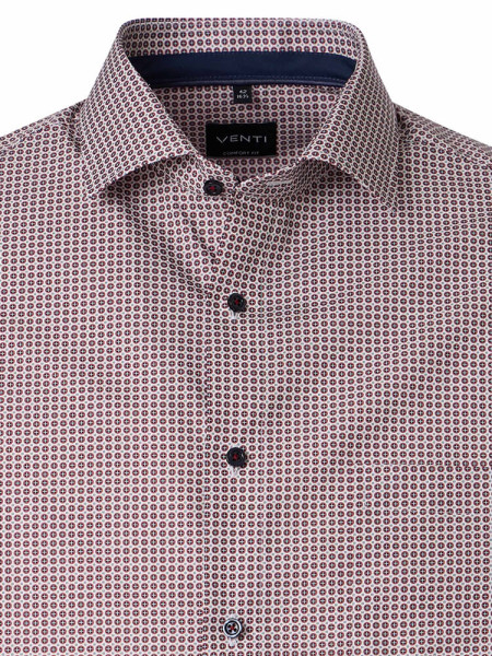 VENTI Comfort Fit Hemd Rot Kent Popeline - Ansicht 1