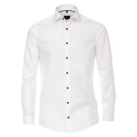 Camicia Venti MODERN FIT UNI POPELINE bianco con Kent collar in taglio moderno