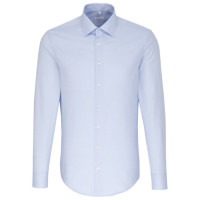 Chemise Seidensticker SLIM FIT STRUCTURE bleu clair avec col Business Kent en coupe étroite