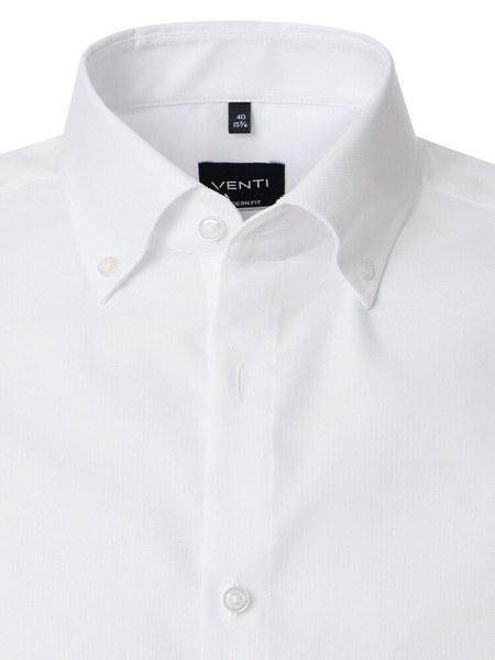 VENTI Regular Fit Hemd Weiß Button-Down Fein Oxford - Ansicht 1