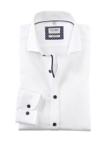 Chemise OLYMP LEVEL 5 UNI STRETCH blanc avec col Royal Kent en coupe étroite