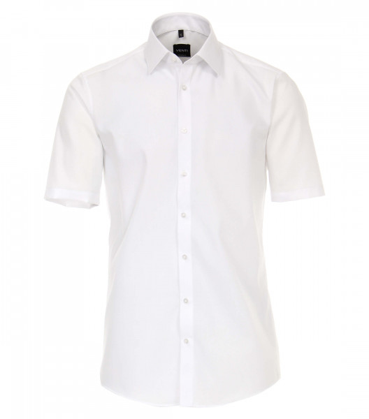 Chemise Venti MODERN FIT UNI POPELINE blanc avec col Kent en coupe moderne