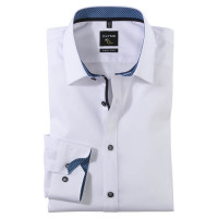 Camicia OLYMP No. Six super slim UNI POPELINE bianco con Urban Kent collar in taglio super stretta