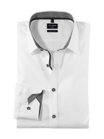 Camicia OLYMP SUPER SLIM UNI STRETCH bianco con Urban Kent collar in taglio super stretta