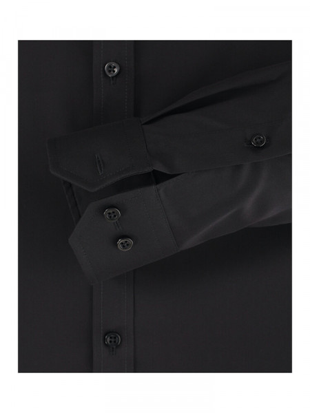 VENTI Slim Fit Hemd Schwarz Kent Popeline - Ansicht 2