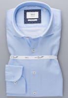 Camicia Eterna SLIM FIT TWILL azzurro con Spaccato  collar in taglio stretto