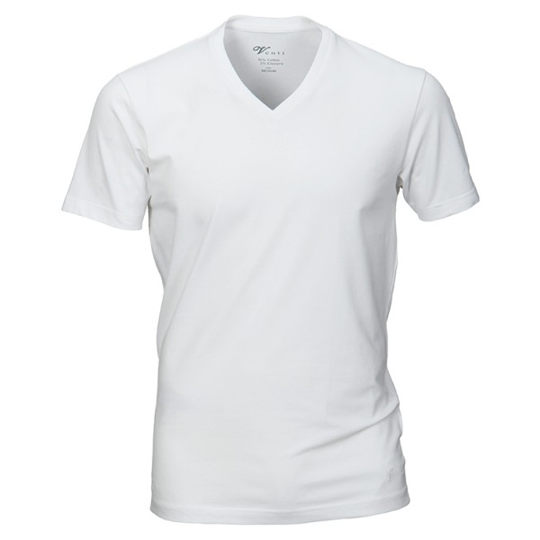 Venti T-shirt in bianco con Scollo a V in una doppia
