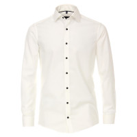 Camicia Venti MODERN FIT UNI POPELINE beige con Kent collar in taglio moderno