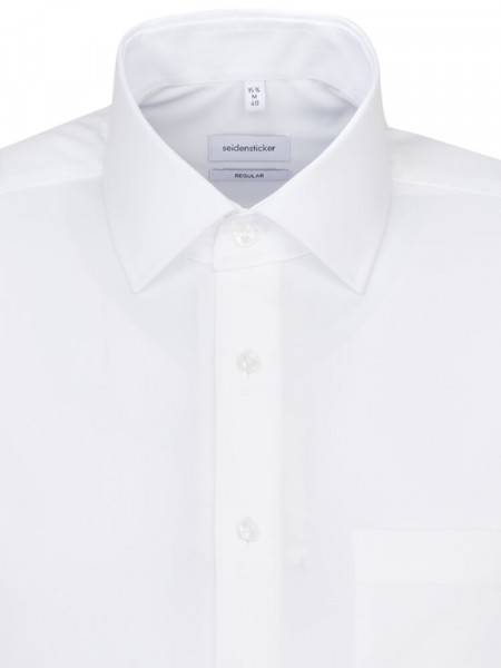 SEIDENSTICKER Regular Fit Hemd Weiß Business Kent Popeline - Ansicht 2