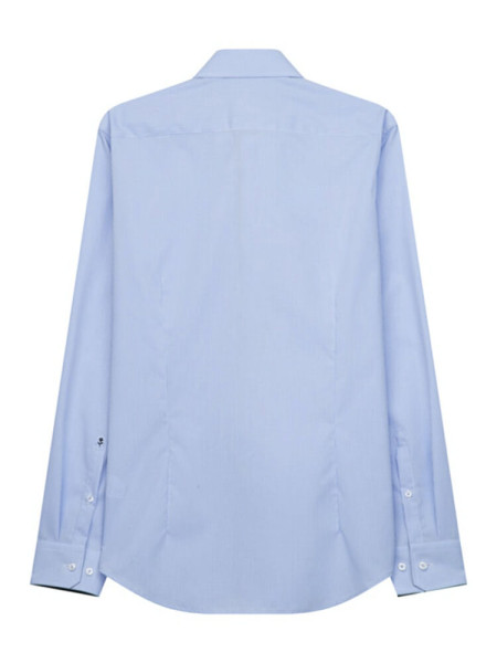 SEIDENSTICKER Slim Fit Hemd Mittelblau Business Kent Popeline