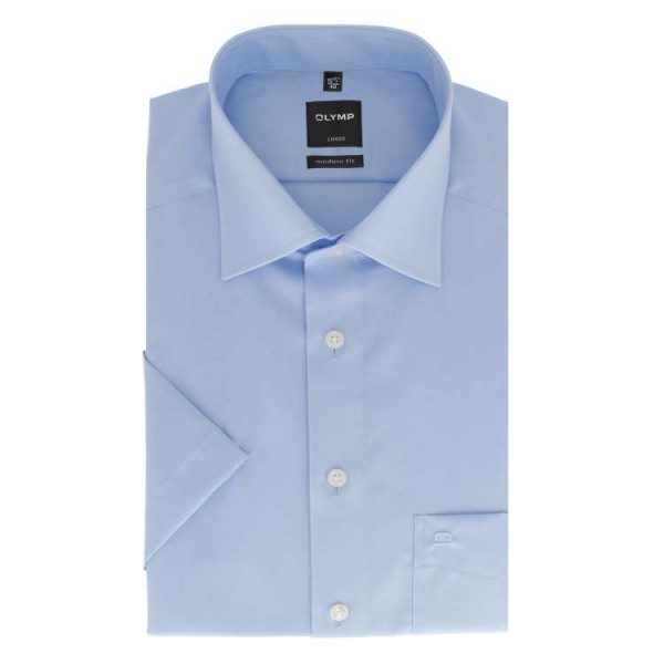 Camicia OLYMP Luxor modern fit UNI POPELINE azzurro con Nuovo Kent collar in taglio moderno