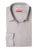 Marvelis MODERN FIT Hemd CHAMBRAY grau mit New Kent Kragen in moderner Schnittform