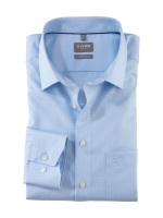 Camicia Olymp COMFORT FIT FAUX UNI azzurro con Global Kent collar in taglio classico
